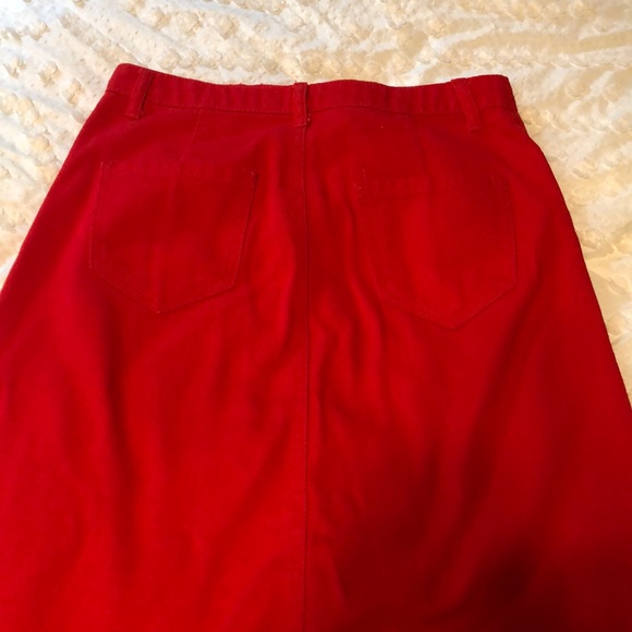 Red Denim Skirt - Picture 4 of 4